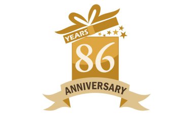 86 yıl hediye kutusu şerit yıldönümü 