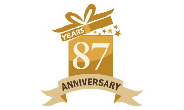 87 yıl hediye kutusu şerit yıldönümü 