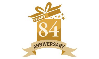 84 yıl hediye kutusu şerit yıldönümü 