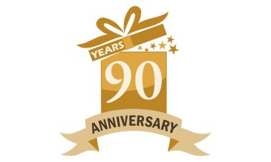 90 yıl hediye kutusu şerit yıldönümü 