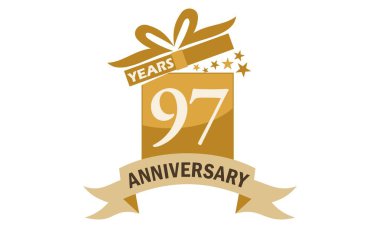 97 yıl hediye kutusu şerit yıldönümü 
