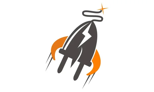 Electricidad Rocket Bolt Logo — Archivo Imágenes Vectoriales
