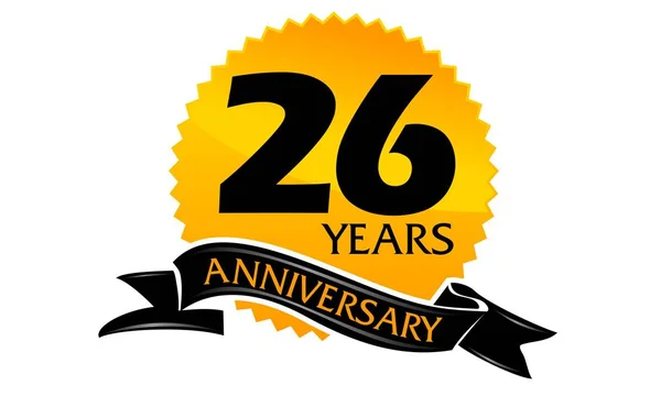 26 Years Ribbon Anniversary — Stock Vector