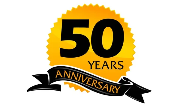 50 anos de aniversário da fita — Vetor de Stock