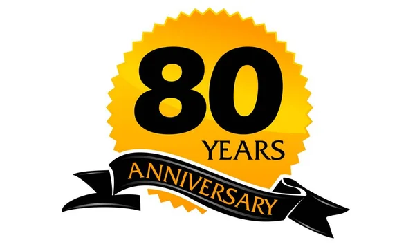 80 jaar lint verjaardag — Stockvector