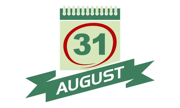 31. srpna kalendář s mašlí — Stockový vektor