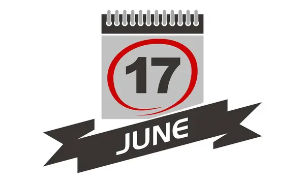 17. června kalendář s mašlí — Stockový vektor