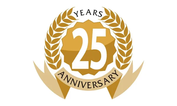 25  Years  Ribbon Anniversary — Stock Vector