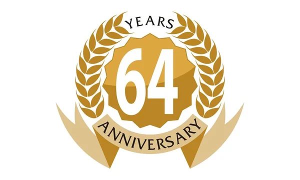 64 jaar lint verjaardag — Stockvector