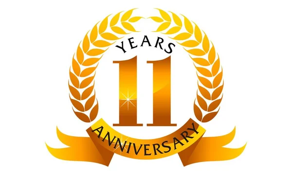 11  Years  Ribbon Anniversary — Stock Vector