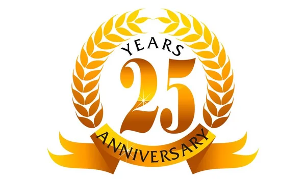 25 ans d'anniversaire du ruban — Image vectorielle