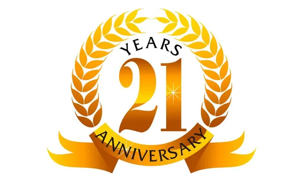 21 lat rocznica wstążki — Wektor stockowy