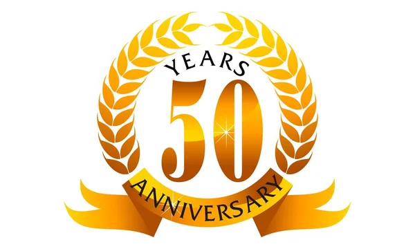 50 周年記念リボン — ストックベクタ