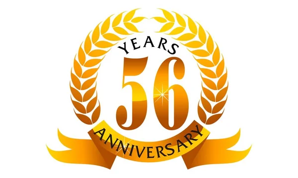 56 jaar lint verjaardag — Stockvector