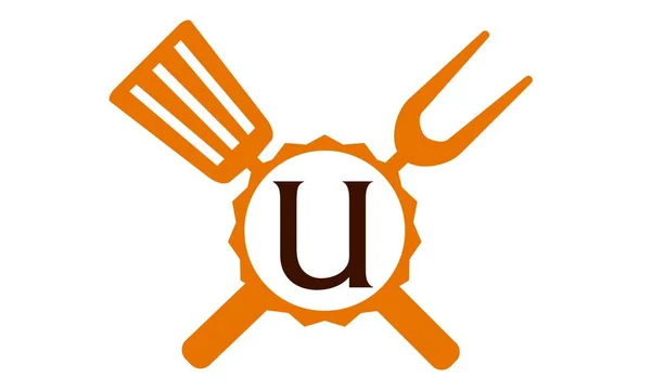 ロゴ レストラン文字 U — ストックベクタ