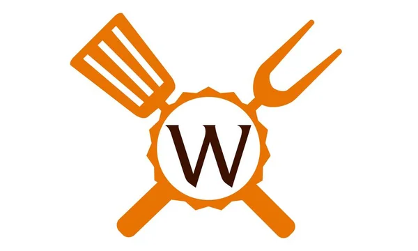 Το εστιατόριο λογότυπο γράμμα W — Διανυσματικό Αρχείο