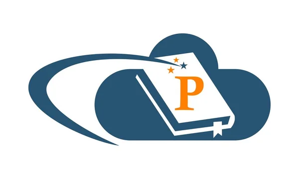 Cloud eBook Lösungen Initial p — Stockvektor