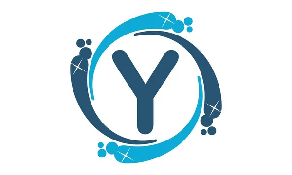 Vatten Clean Service förkortning bokstaven Y — Stock vektor