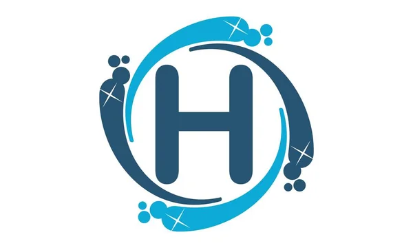 Water Clean Service Abbreviation Letter H — Stock Vector