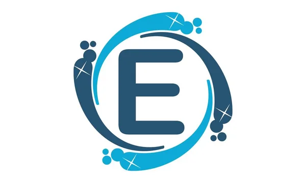 Water Clean Service Abbreviation Letter E — Stock Vector