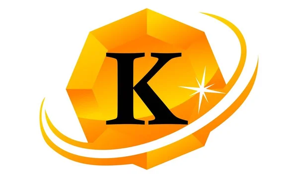 Diamond Swoosh inledande K — Stock vektor
