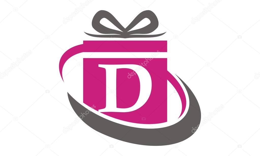 Gift Box Ribbon Letter D
