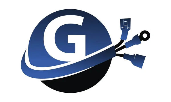 グローバル電気 G 文字 — ストックベクタ
