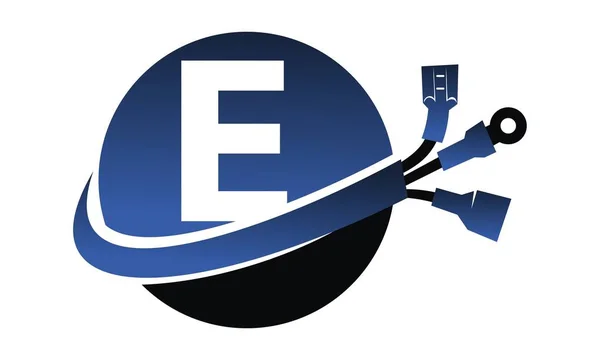 Wereldwijde elektriciteit Letter E — Stockvector