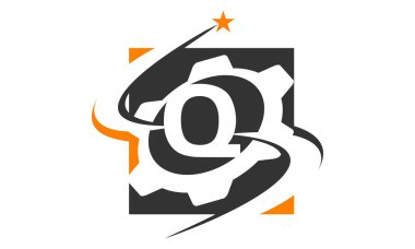 Dişli çözüm Logo harf Q