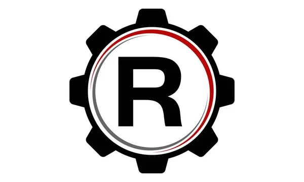 Dişli çözüm Logo harf R — Stok Vektör