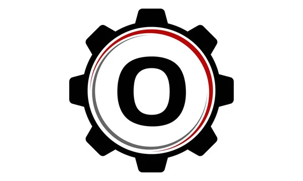 Logotipo de la solución del engranaje Letra O — Archivo Imágenes Vectoriales