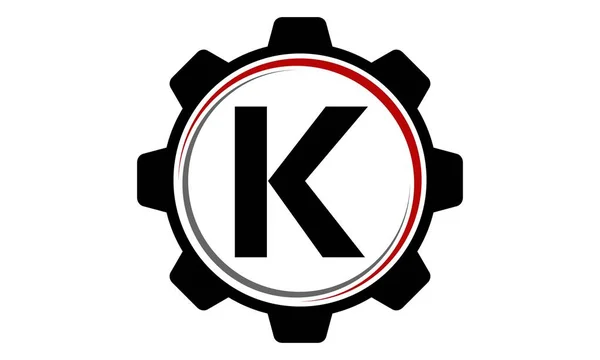 Dişli çözüm Logo harf K — Stok Vektör