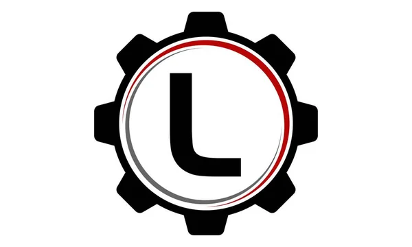 Logo de la solution d'engrenage Lettre L — Image vectorielle