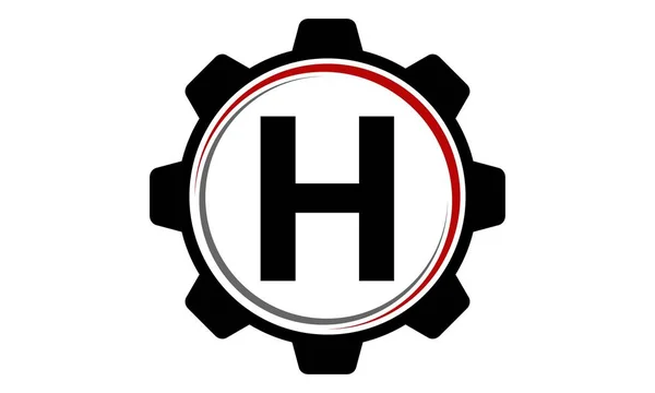 Logotipo de la solución del engranaje Letra H — Archivo Imágenes Vectoriales