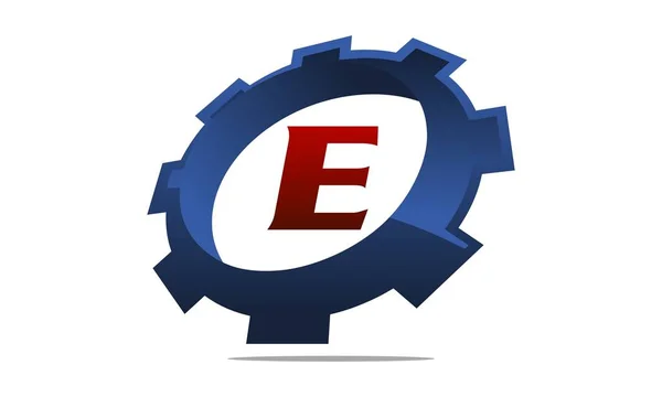 Logotipo da solução de engrenagem Carta E —  Vetores de Stock
