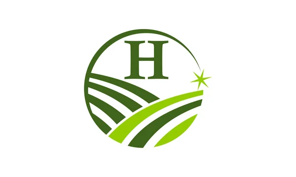 Zöld projekt Solution Center kezdeti H — Stock Vector