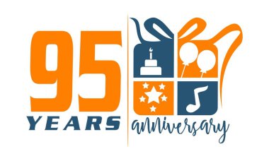 95 yıl hediye kutusu şerit yıldönümü 