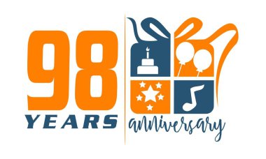 98 yıl hediye kutusu şerit yıldönümü 