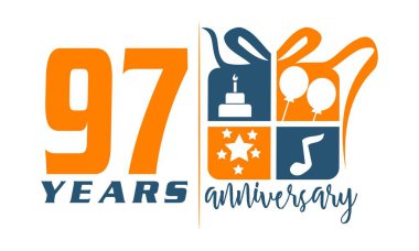 97 yıl hediye kutusu şerit yıldönümü 