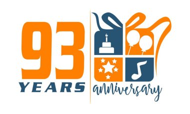 93 yıl hediye kutusu şerit yıldönümü 