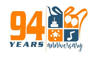 94 yıl hediye kutusu şerit yıldönümü 