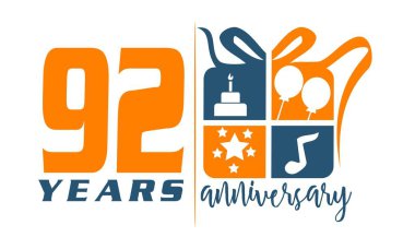 92 yıl hediye kutusu şerit yıldönümü 