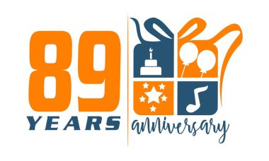 89 yaşında hediye kutusu şerit yıldönümü 