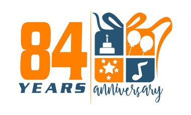 84 yıl hediye kutusu şerit yıldönümü 