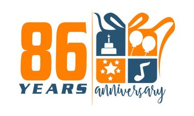 86 yıl hediye kutusu şerit yıldönümü 