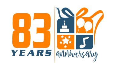 83 yıl hediye kutusu şerit yıldönümü 