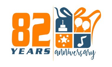 82 yıl hediye kutusu şerit yıldönümü 