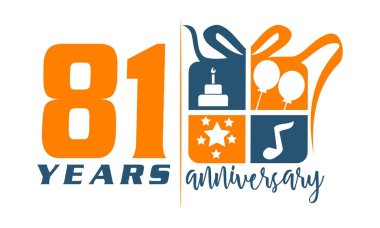 81 yıl hediye kutusu şerit yıldönümü 