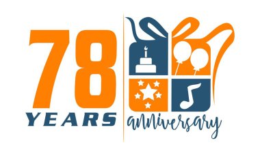 78 yıl hediye kutusu şerit yıldönümü 