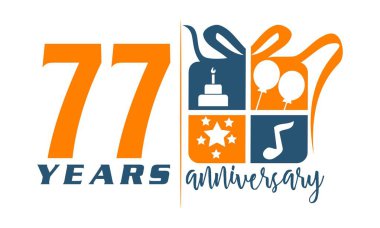 77 yıl hediye kutusu şerit yıldönümü 